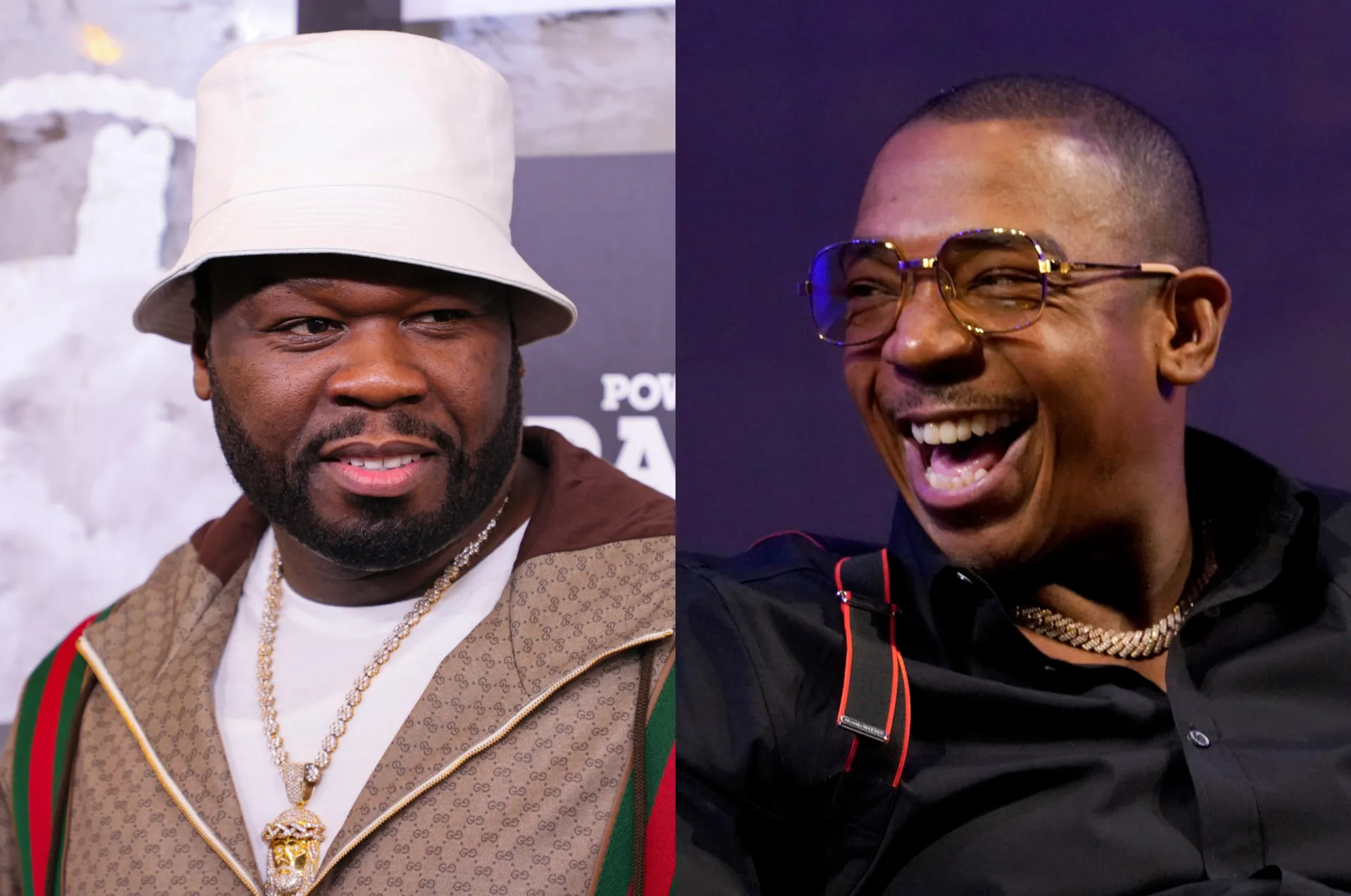 Os rappers 50 Cent e Ja Rule, cujas carreiras foram marcadas por uma longa e pública briga.