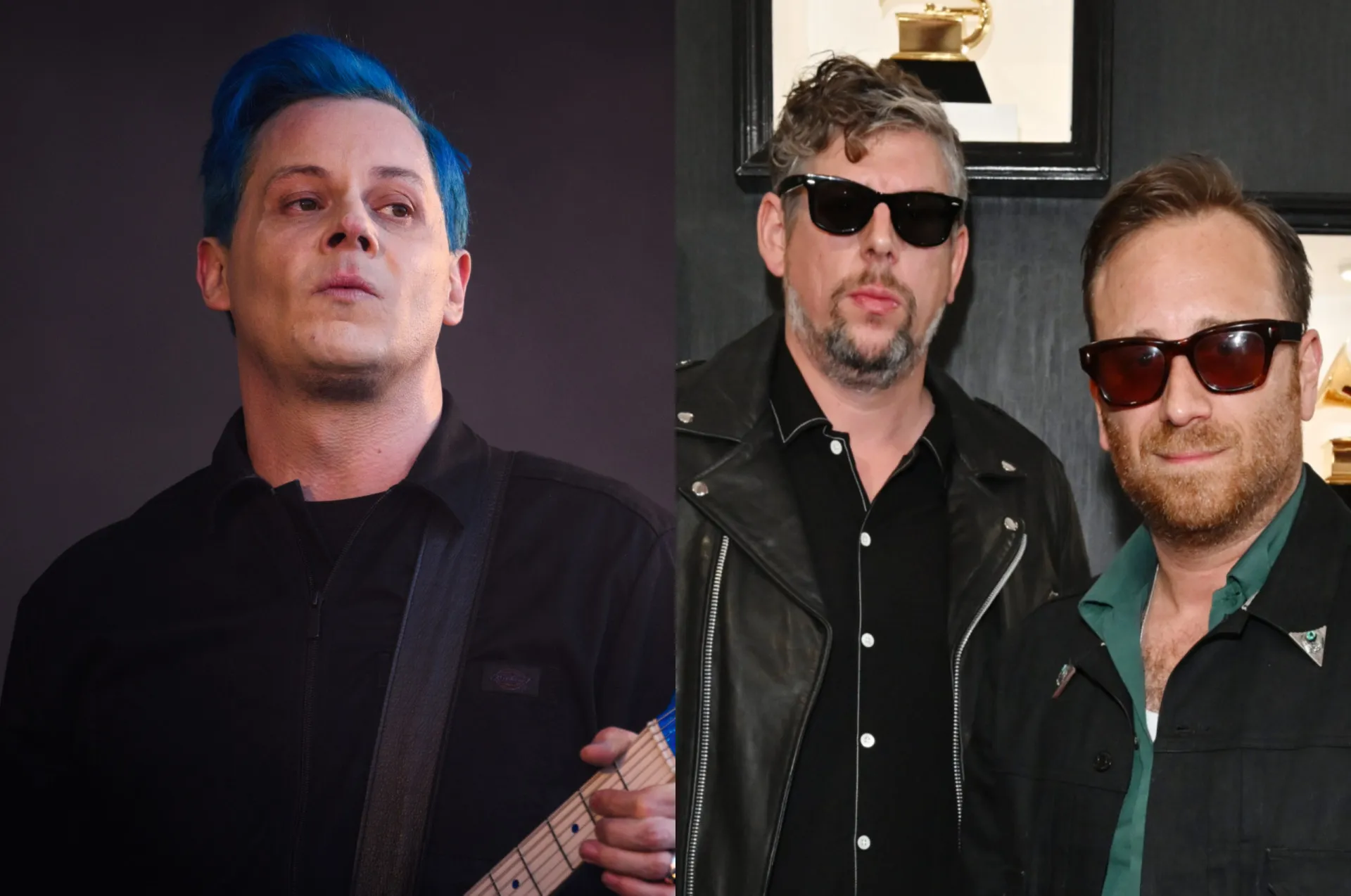 Jack White, do White Stripes, e a dupla The Black Keys, em montagem de fotos.