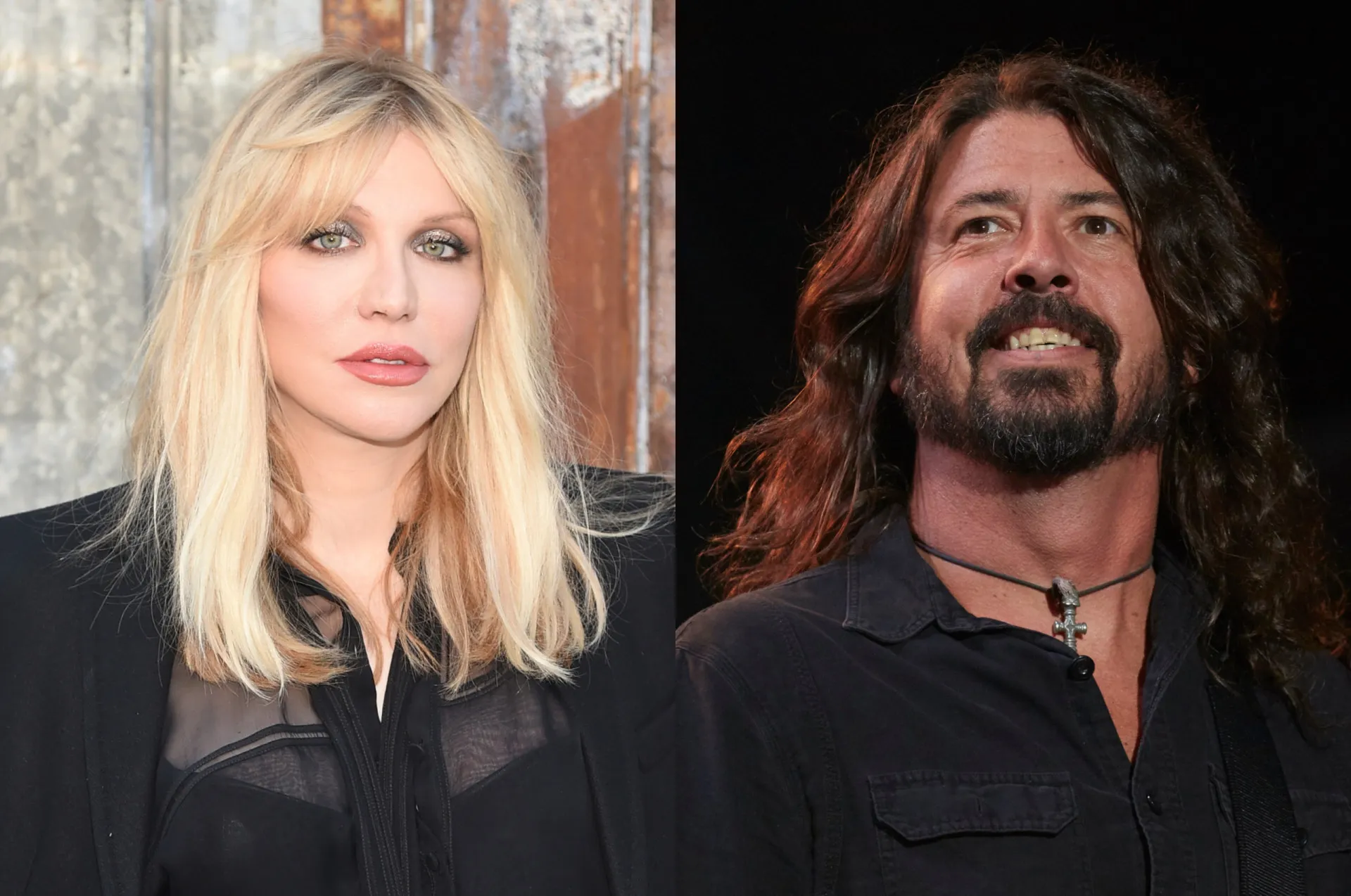 Courtney Love, viúva de Kurt Cobain, e Dave Grohl, ex-baterista do Nirvana.