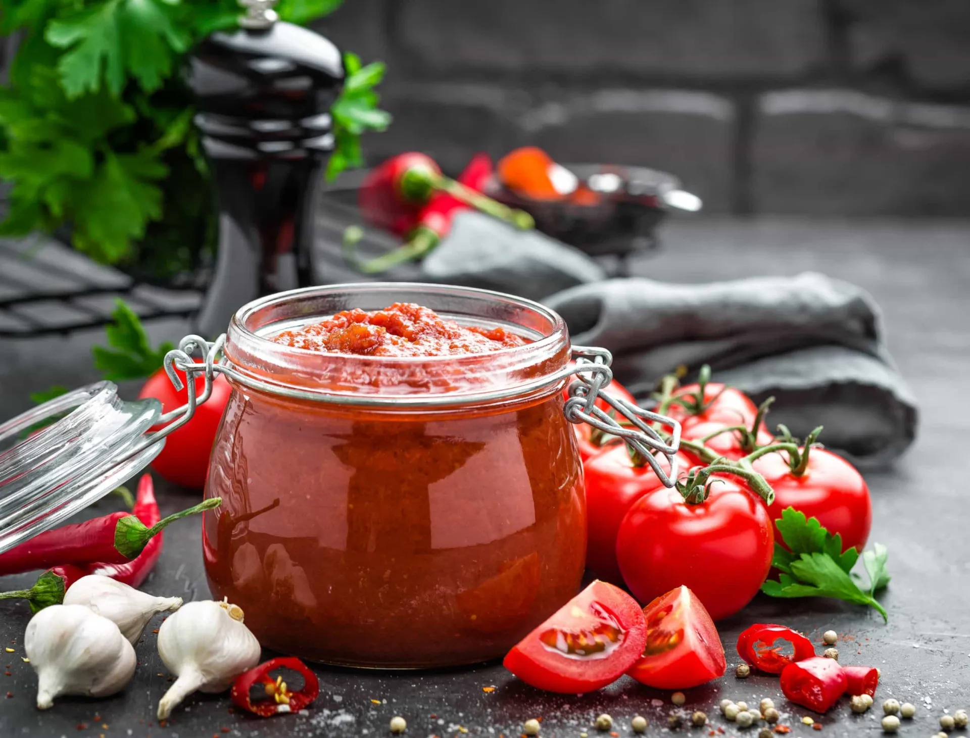 Um delicioso molho de tomate caseiro sendo preparado em uma panela.