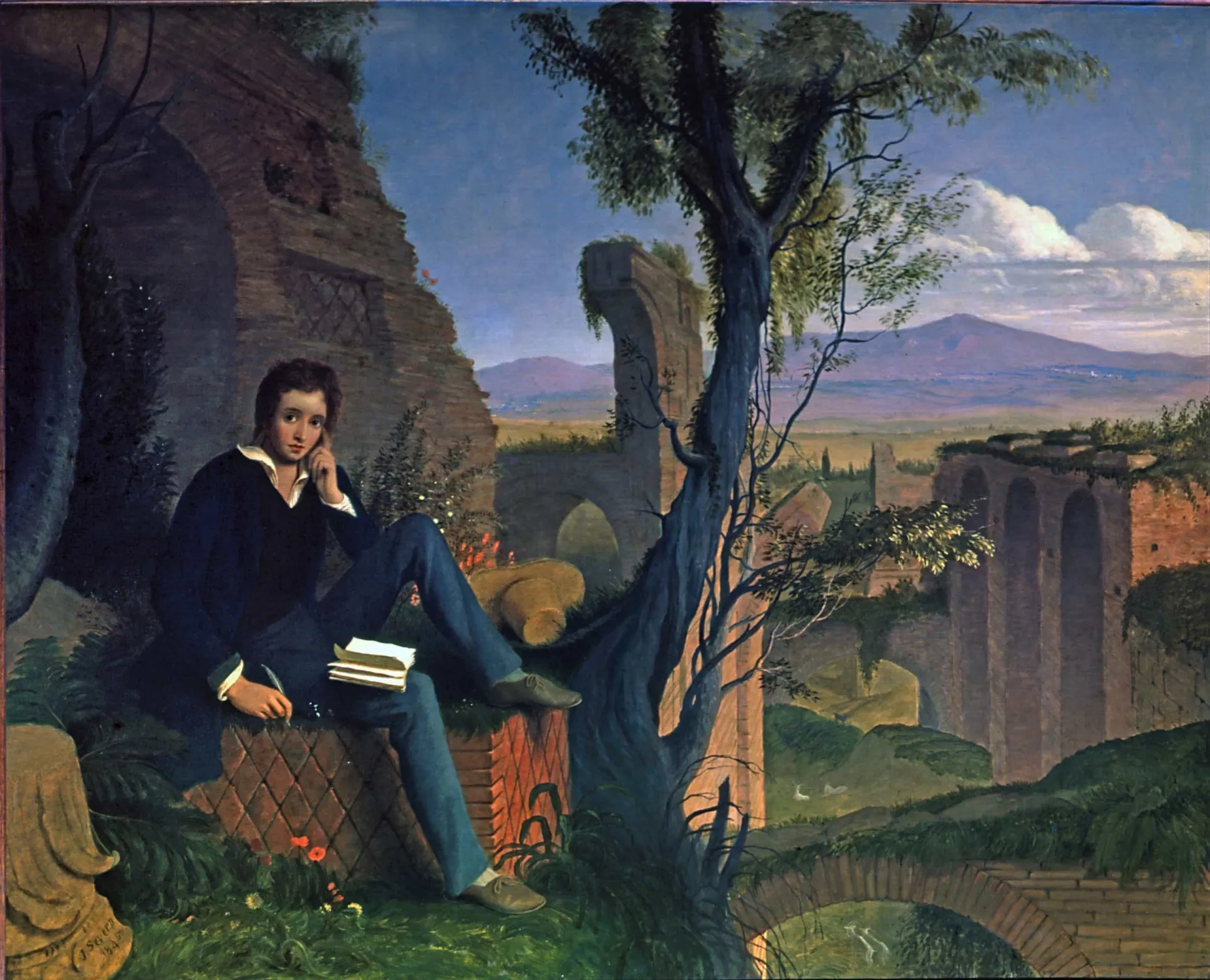 Retrato do poeta romântico britânico Percy Bysshe Shelley.